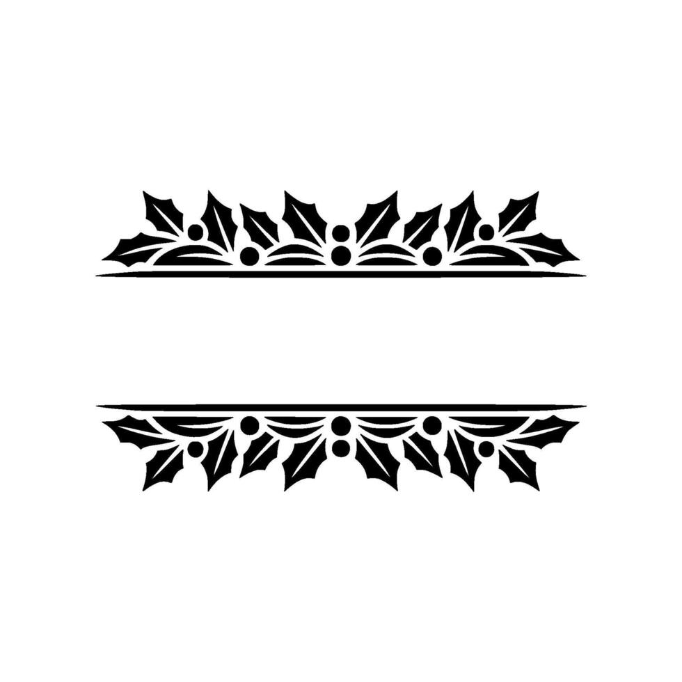 Elegant Holly Border, Festive Division, Vintage vector