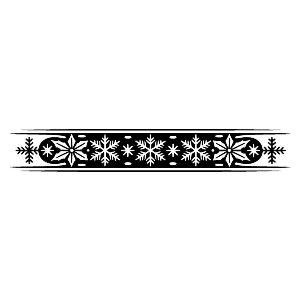 Intricate Snowflake Border, Vintage Winter vector