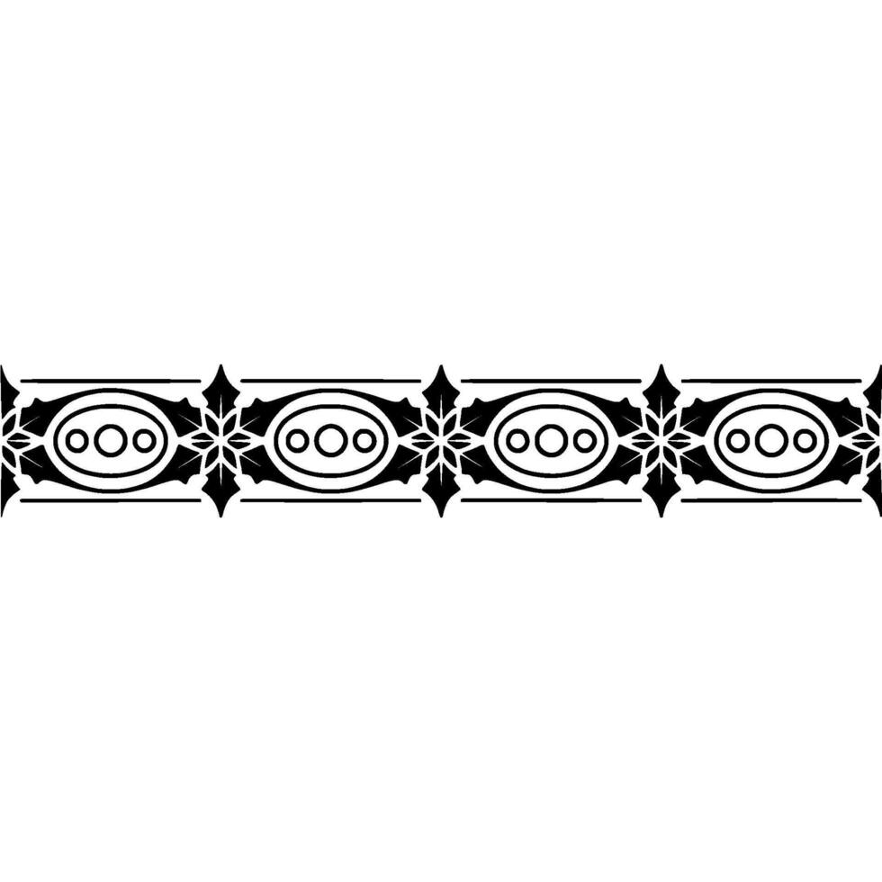 Geometric Deco Border, Stylized Black and White Ornamentation, Ornament vector