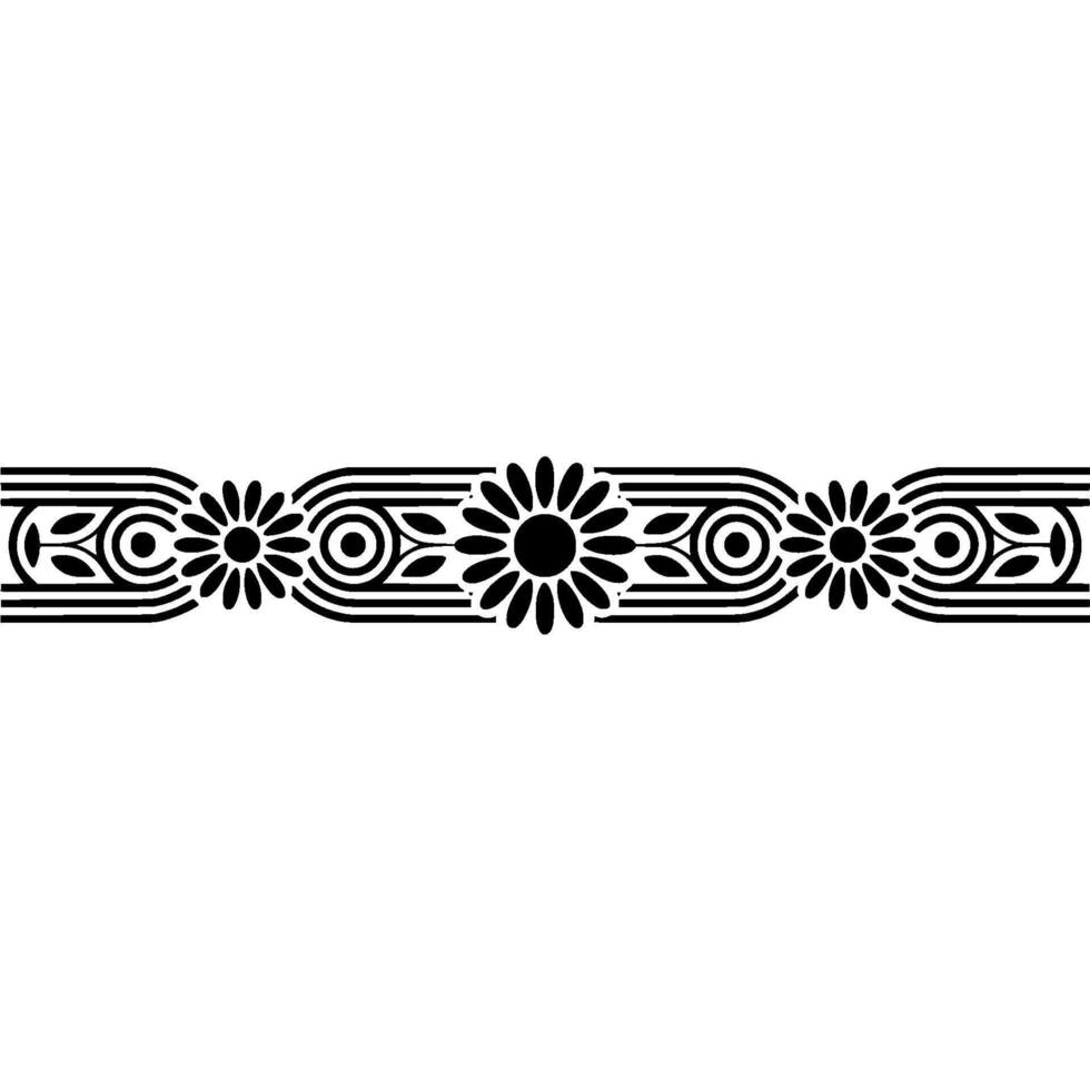 Art Deco Floral Border Geometric Ornamentation, Ornament vector