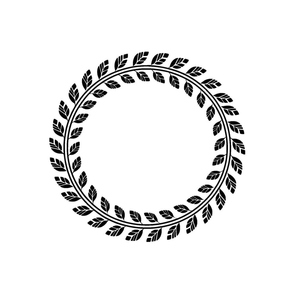 Stylized Leaf Border, Circular , Minimalist Illustration vector