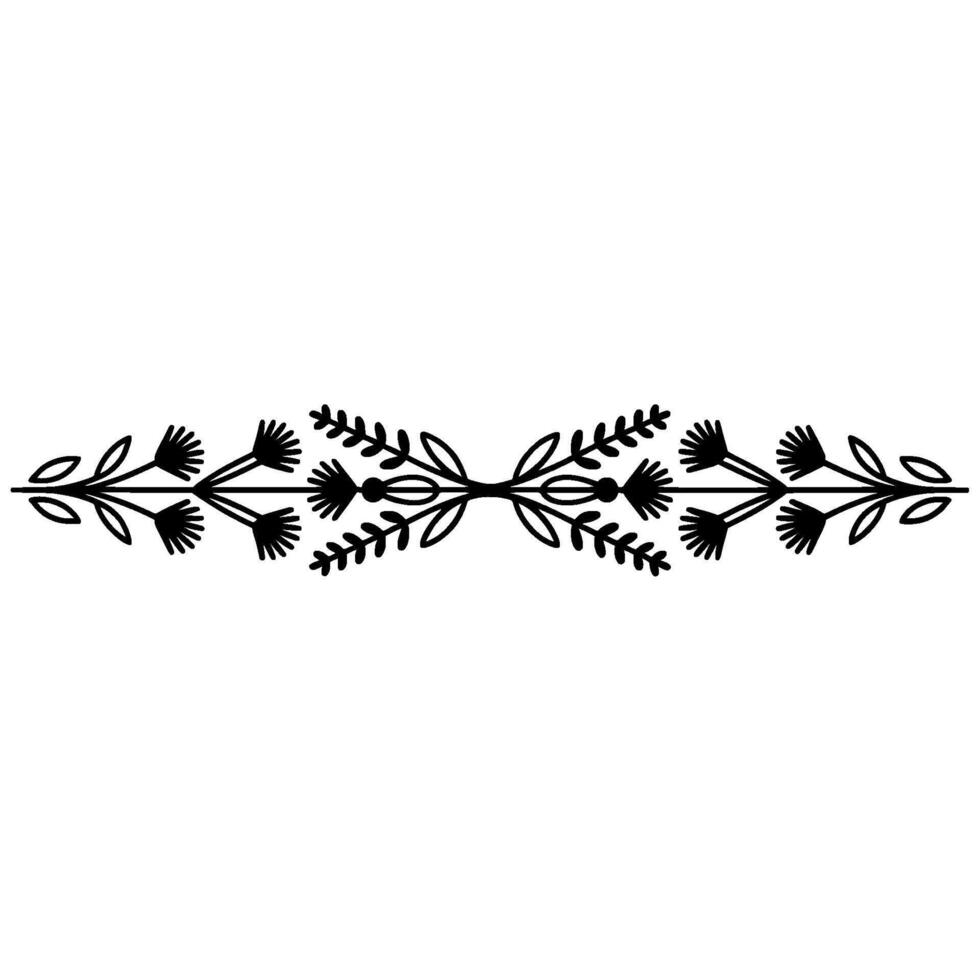 Hand-Drawn Botanical Border, Elegant Whimsical vector