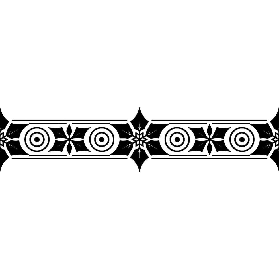 Geometric Deco Border, Stylized Tribal Pattern vector