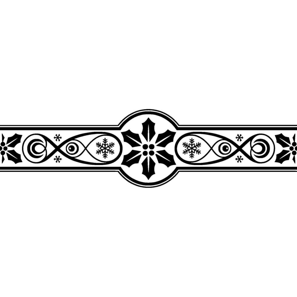 Intricate Winter Border, Decorative Snowflake, Ornament vector