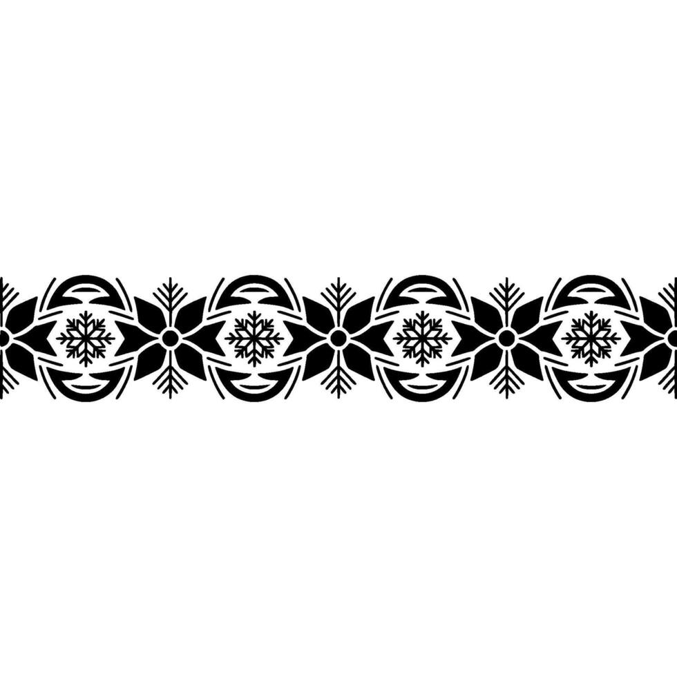 Stylized Snowflake Border, Winter Motif, Decorative Element vector