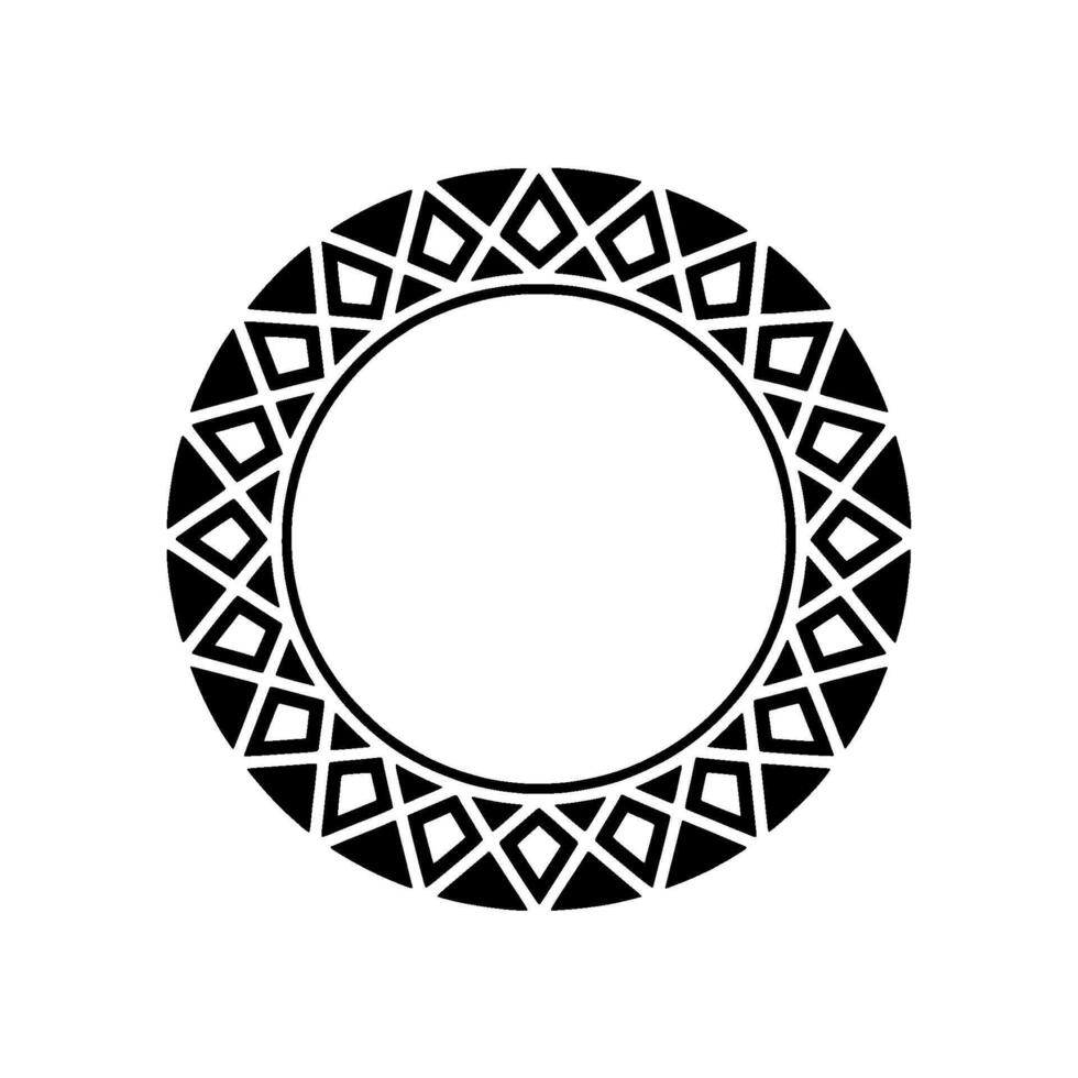 Geometric Tribal Circle Frame, Minimalist - Ornament vector