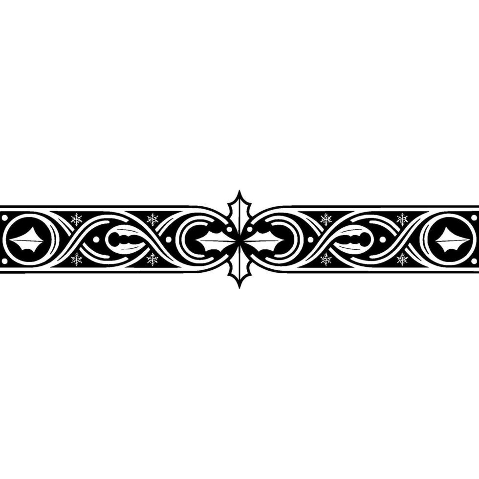 Ornate Black Decorative Border, Medieval Style vector