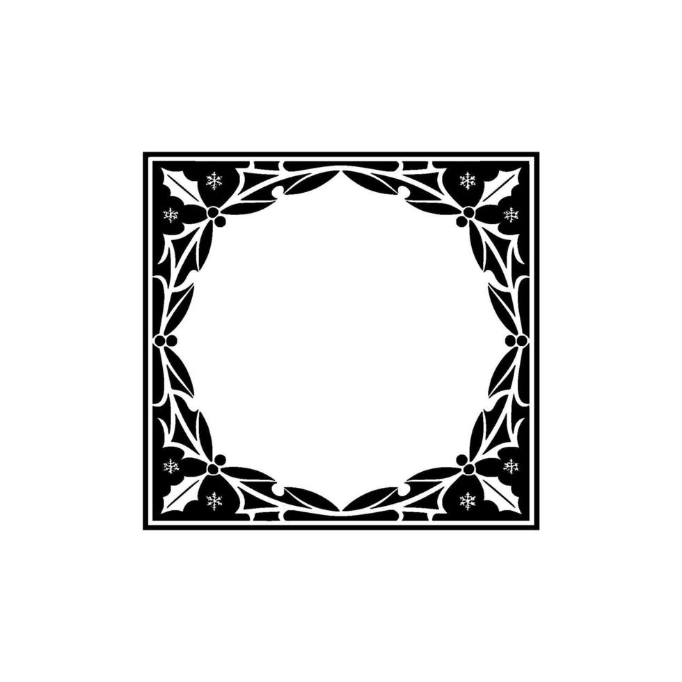 Intricate Holly Frame, Vintage Elegance vector