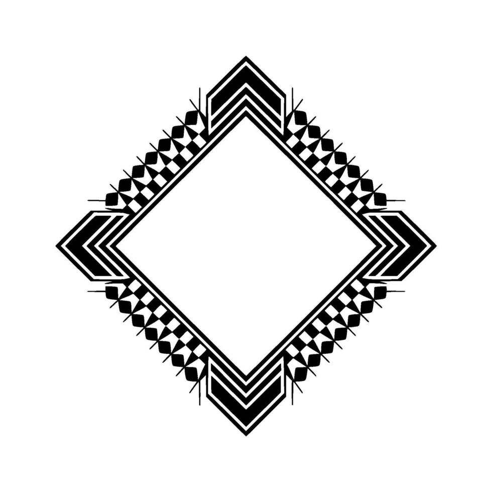 Geometric Deco Border, Minimalist , Black White, Diamond vector