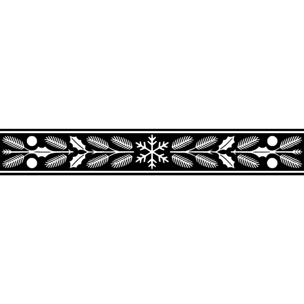 Winter Branch Border, Elegant Festive vector