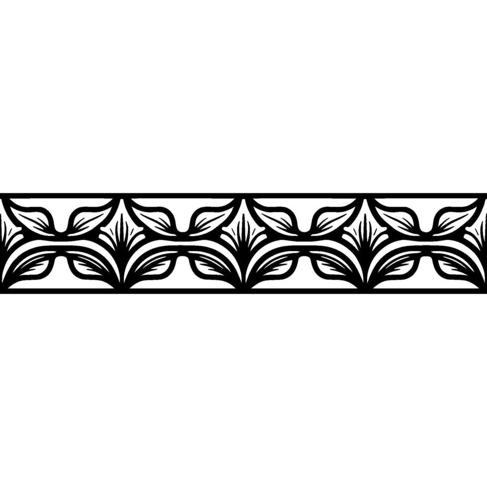 Elegant Botanical Border, Vintage Style. vector