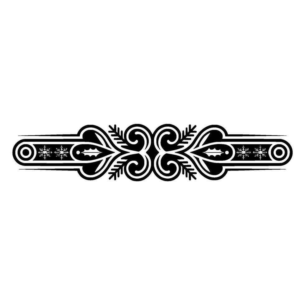 Intricate Black Ornamental Border, Vintage Style, Symmetrical vector