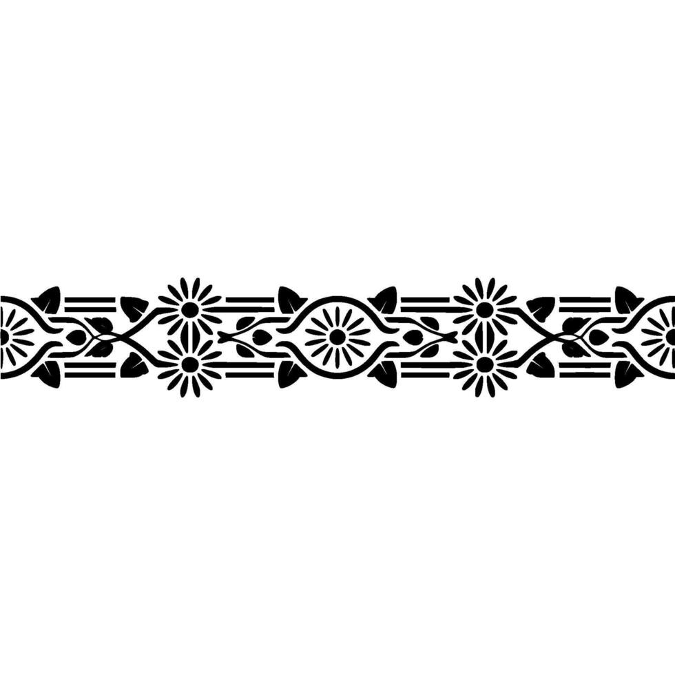 Intricate Floral Border, Vintage , Decorative Element, Classic vector