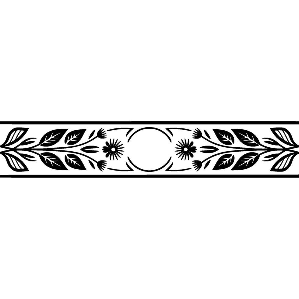 Elegant Botanical Border, Vintage Style, alternate version vector