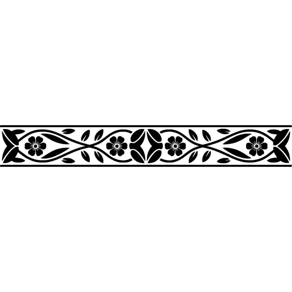 Elegant Floral Border, Vintage , Decorative Element, alternate version 115 vector