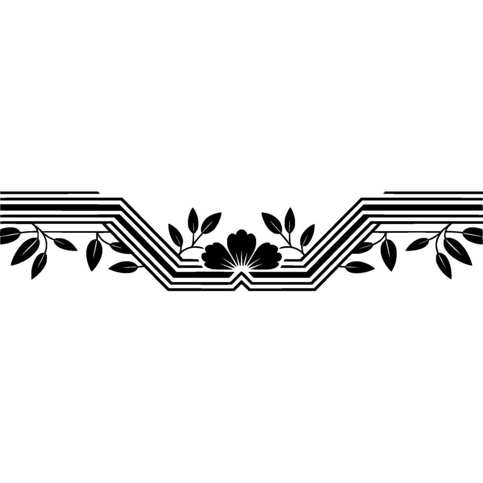 Art Deco Botanical Border, Elegant Element, Leaves vector