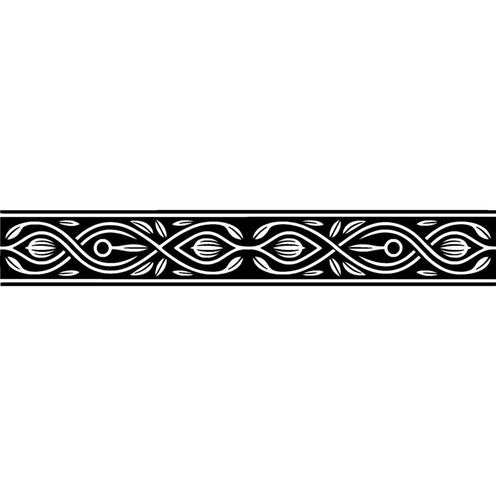 Intricate Celtic Border, Stylized Black Grey vector