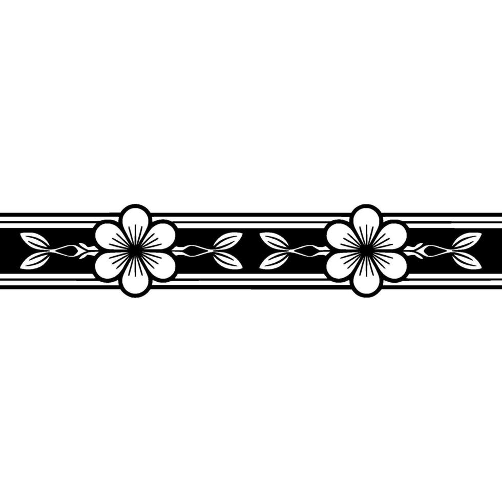 Elegant Floral Border, Minimalist , Japanese Influence, Blossom vector