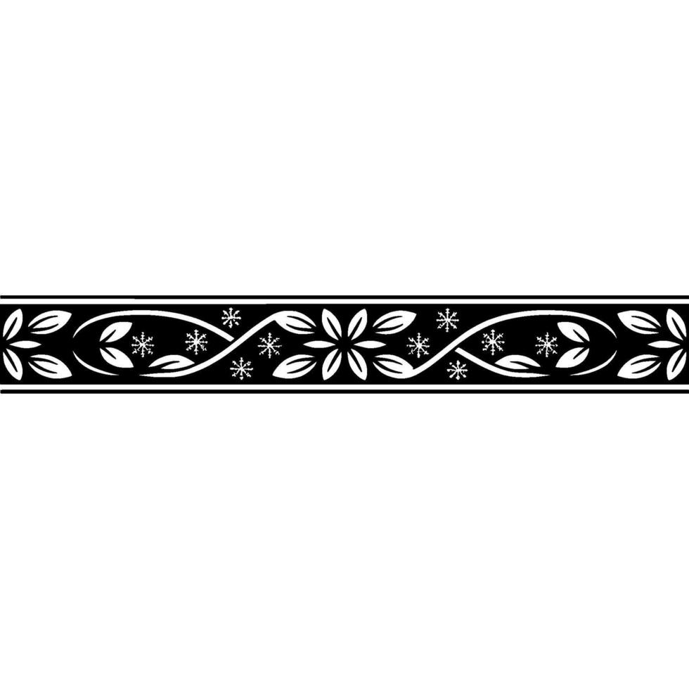 Elegant Winter Border, Stylized Floral vector