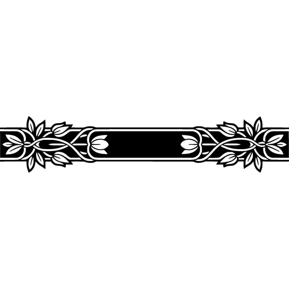 Elegant Floral Border, Vintage Element, alternate version 12 vector