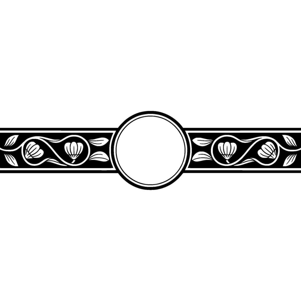Elegant Floral Border, Vintage Element - Circle vector