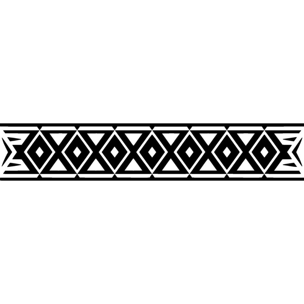 Geometric Border, Black and White Pattern, Stylized vector