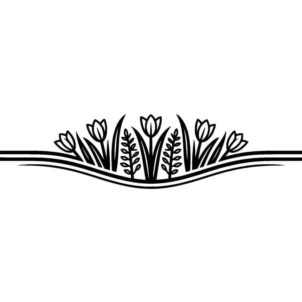 Minimalist Tulip Border, Elegant Floral vector
