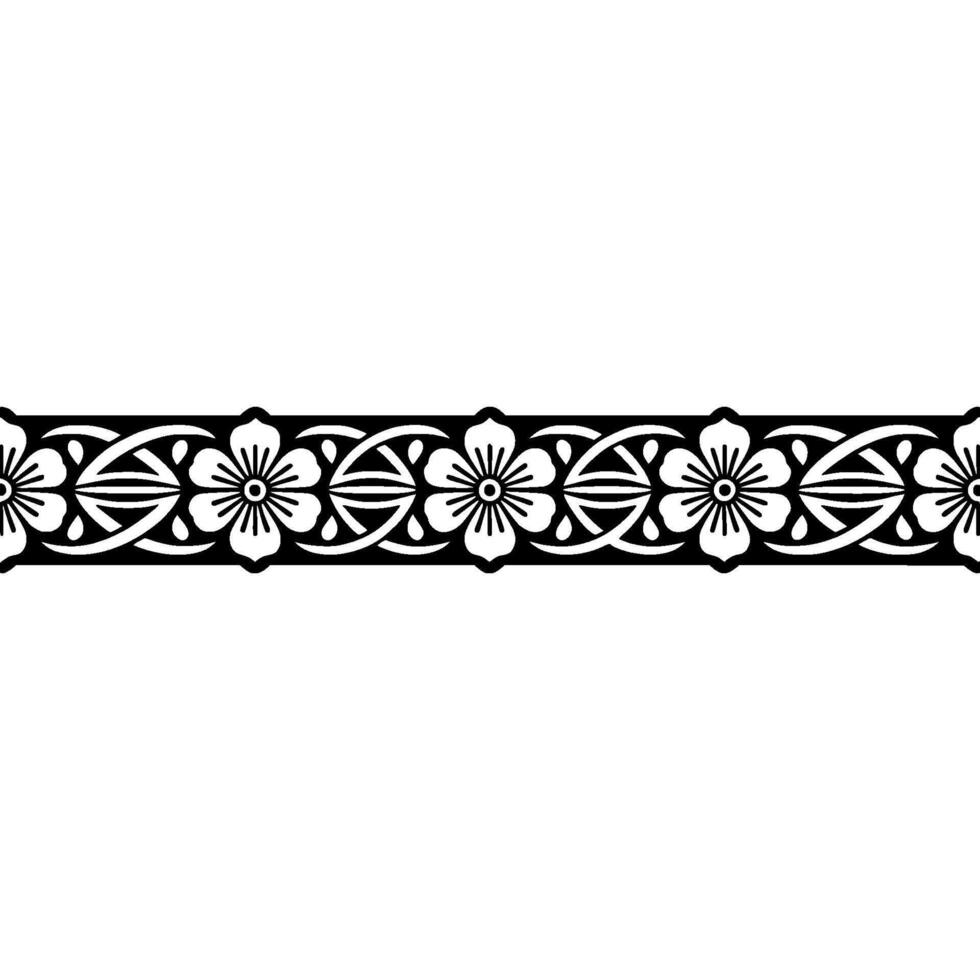 Intricate Floral Border, Vintage , Elegant Ornamentation - Geometric vector
