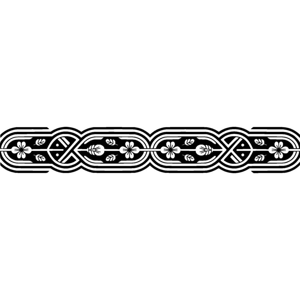 Intricate Celtic Border, Vintage Ornamentation, Linear vector