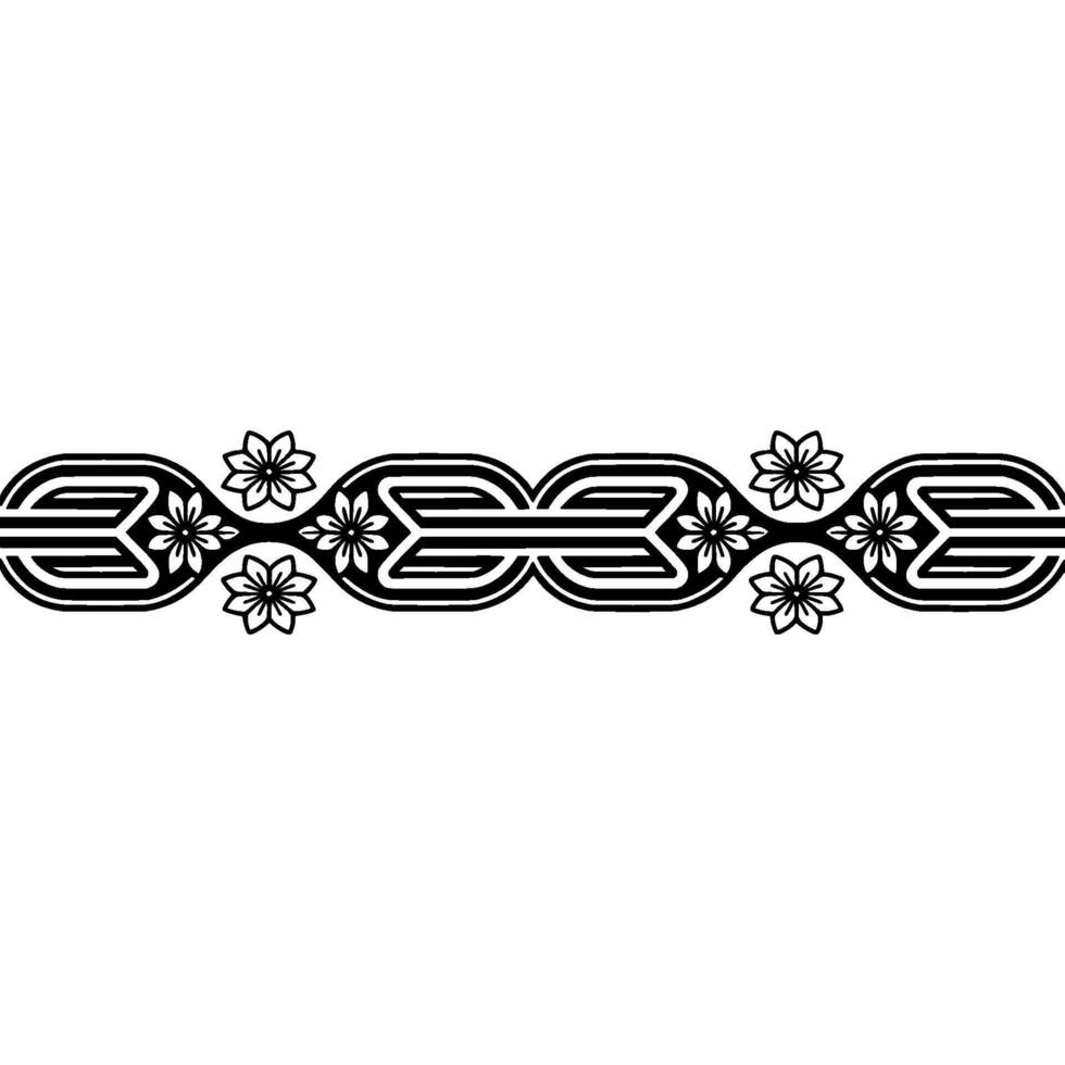 Stylized Celtic Border with Cherry Blossoms Minimalist vector