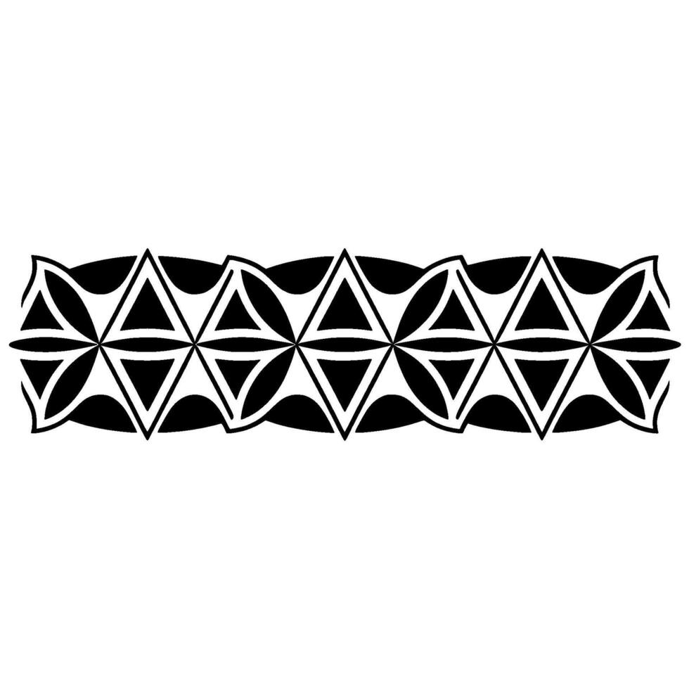 Geometric Tribal Border, Minimalist Black White - Pattern vector