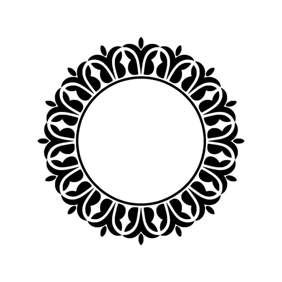 Elegant Botanical Circle Frame, Vintage Style - Decorative vector