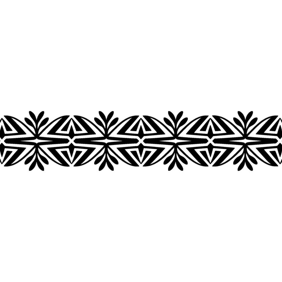Geometric Tribal Border, Elegant Black White, Pattern vector