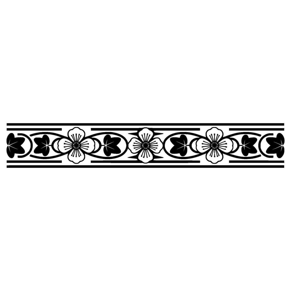 Elegant Floral Border, Art Nouveau, Stylized vector