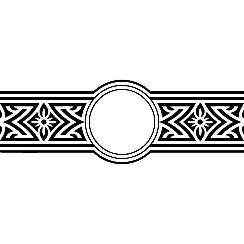 Geometric Border, Circular Motif, Vintage vector