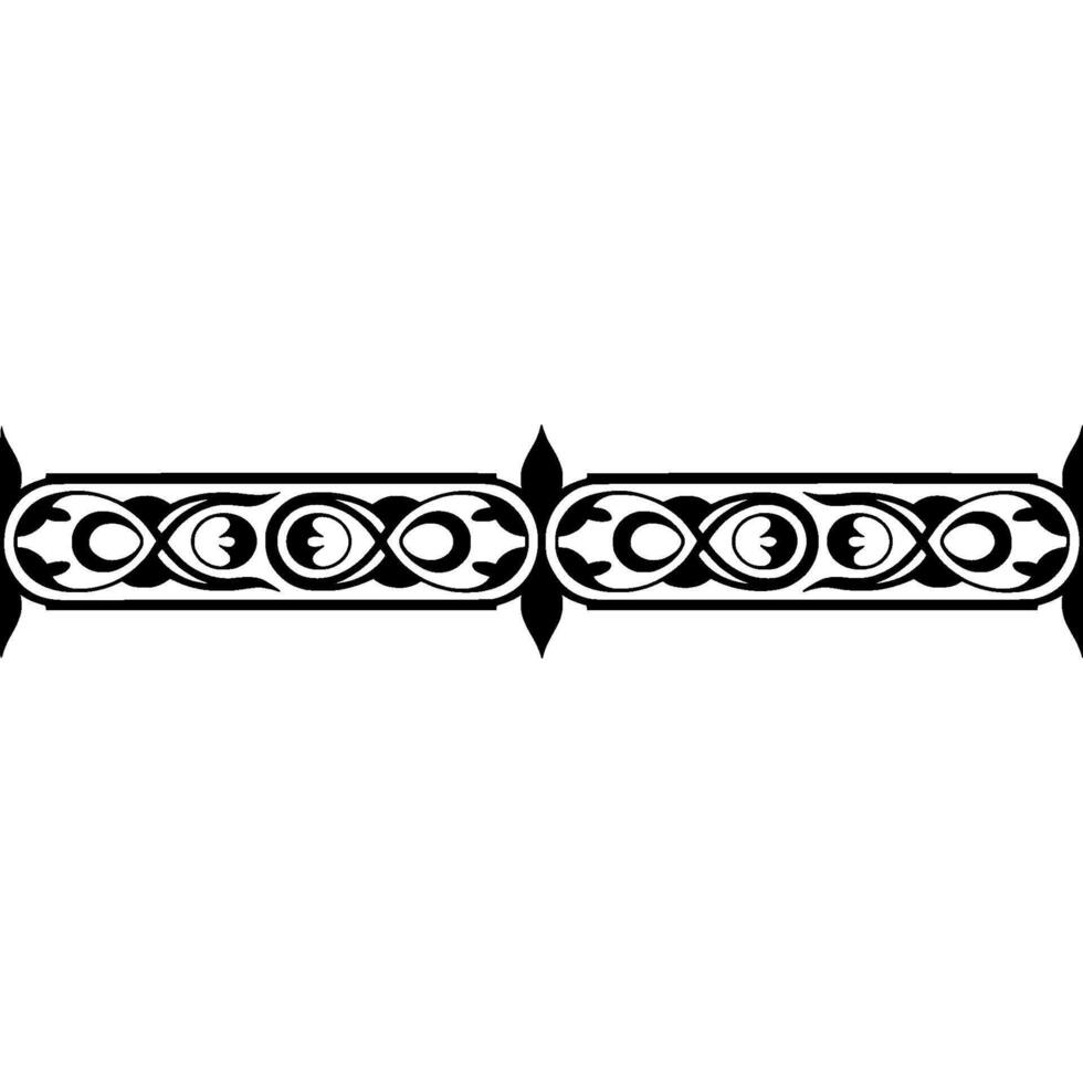 Intricate Black Ornamental Border, Vintage Style, Gothic vector