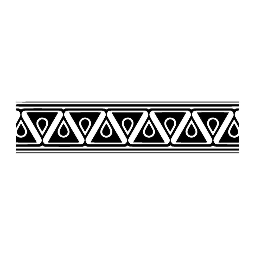 Geometric Deco Border Stylized Water Droplet Motif vector