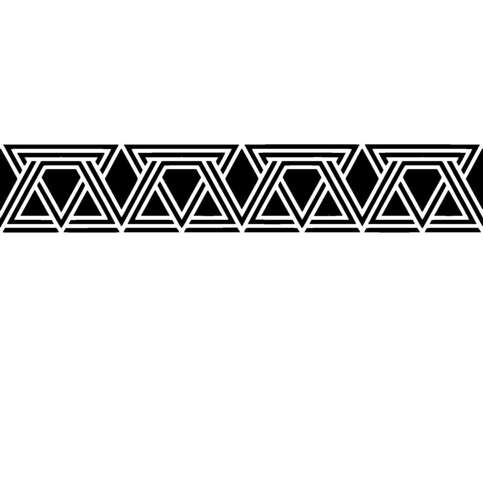 Geometric Deco Border, Black White, Stylized Pattern, Linear vector