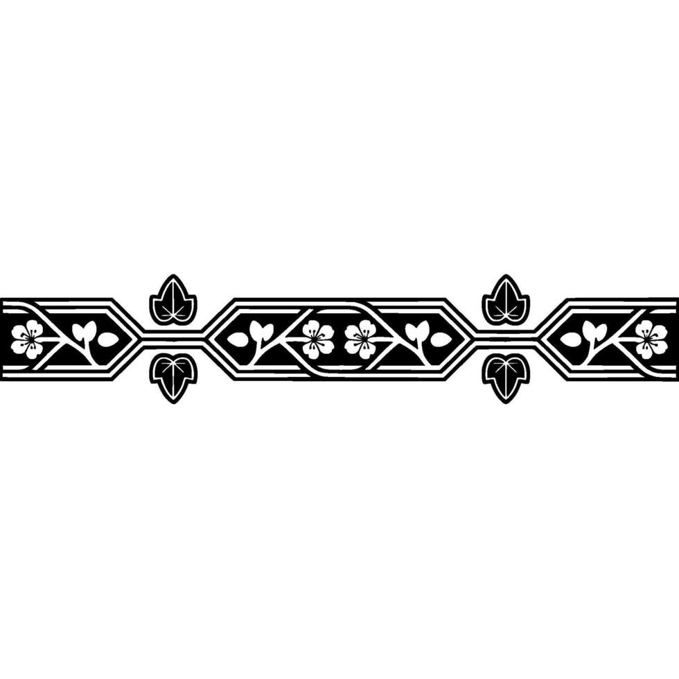 Elegant Art Nouveau Floral Border, Vintage Element, Artnouveau vector