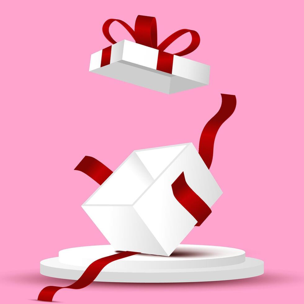 open box on podium vector