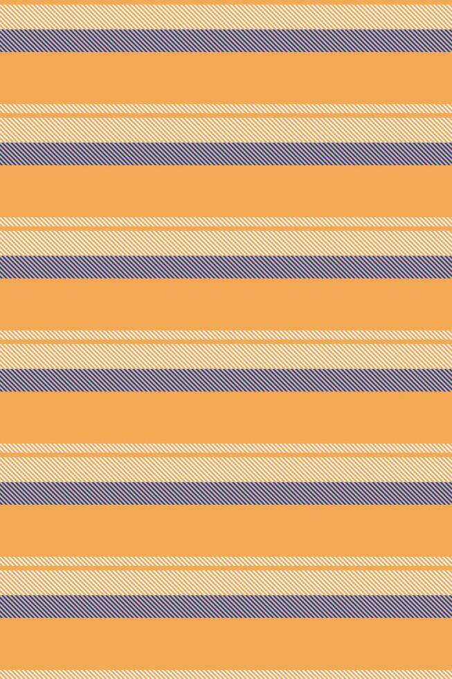 Repetition seamless stripe fabric, garment lines background . Feminine texture pattern vertical textile in orange and white colors. vector