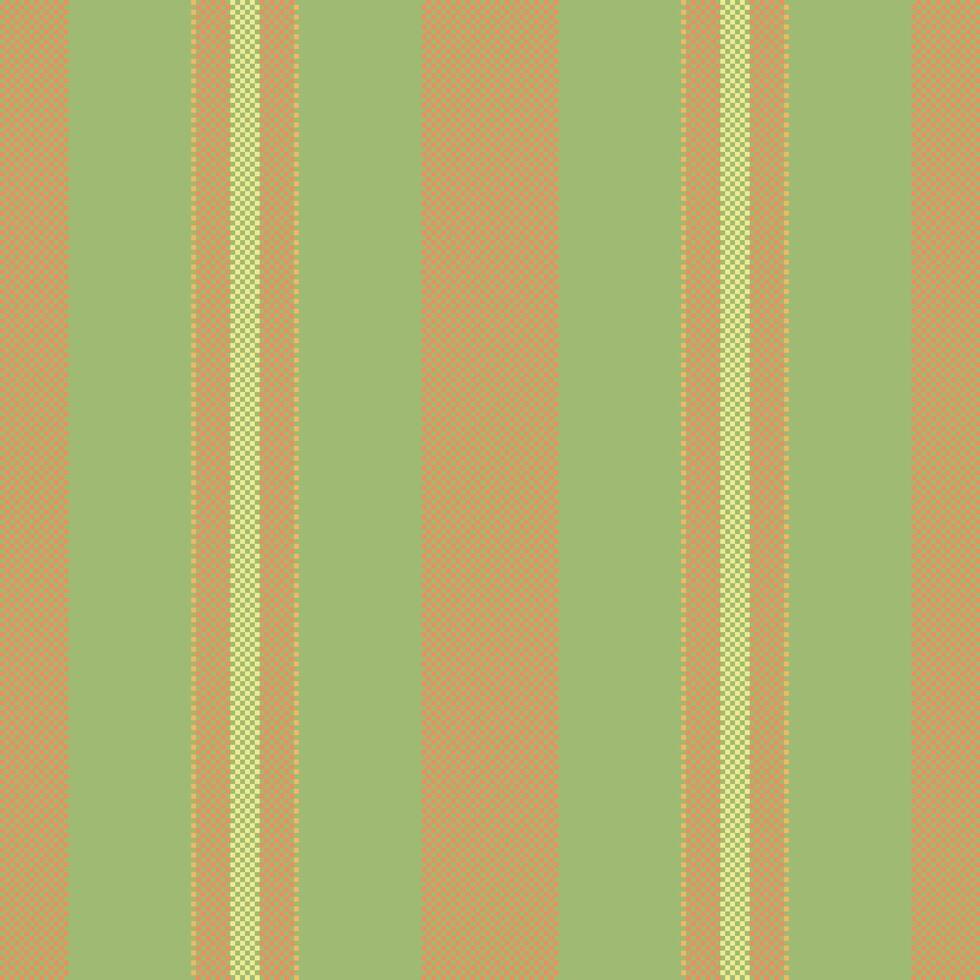 Presentation background textile vertical, effect texture fabric seamless. Repetition pattern stripe lines in green and orange colors. vector