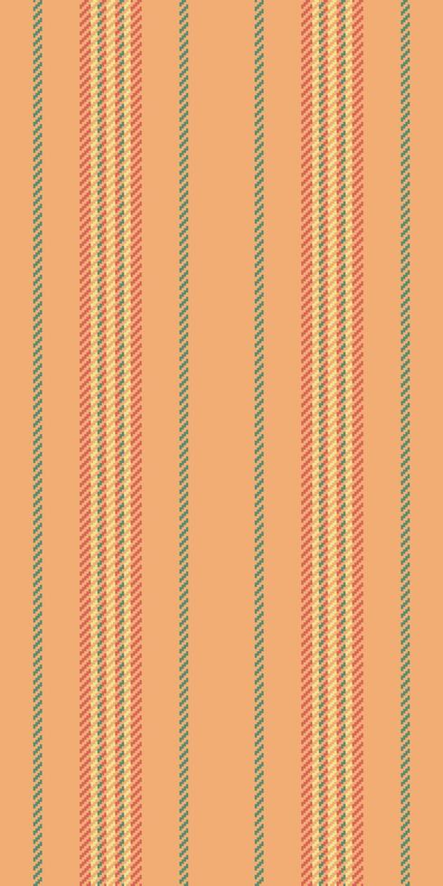 Fone fabric seamless pattern, brand textile background. Tipster lines stripe vertical texture in orange and red colors. vector