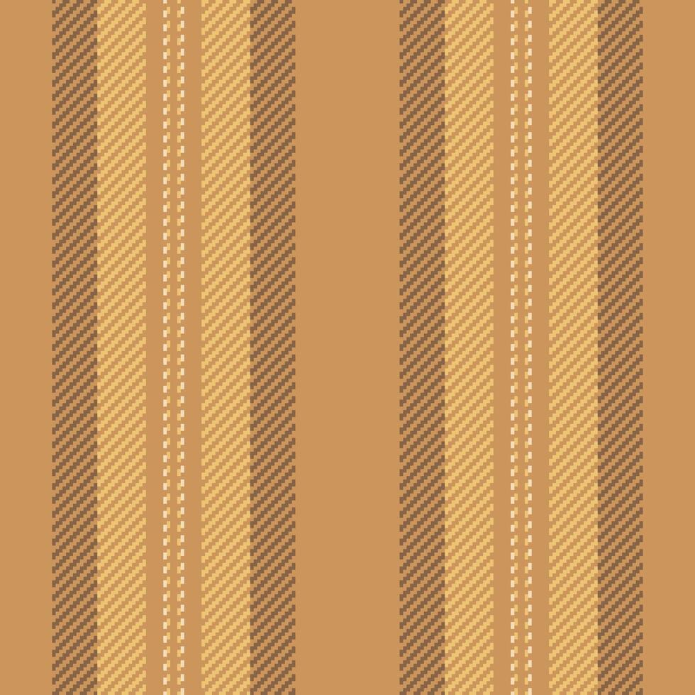 Kecorating stripe background texture, single lines seamless textile. Iasculine pattern vertical fabric in orange and amber colors. vector