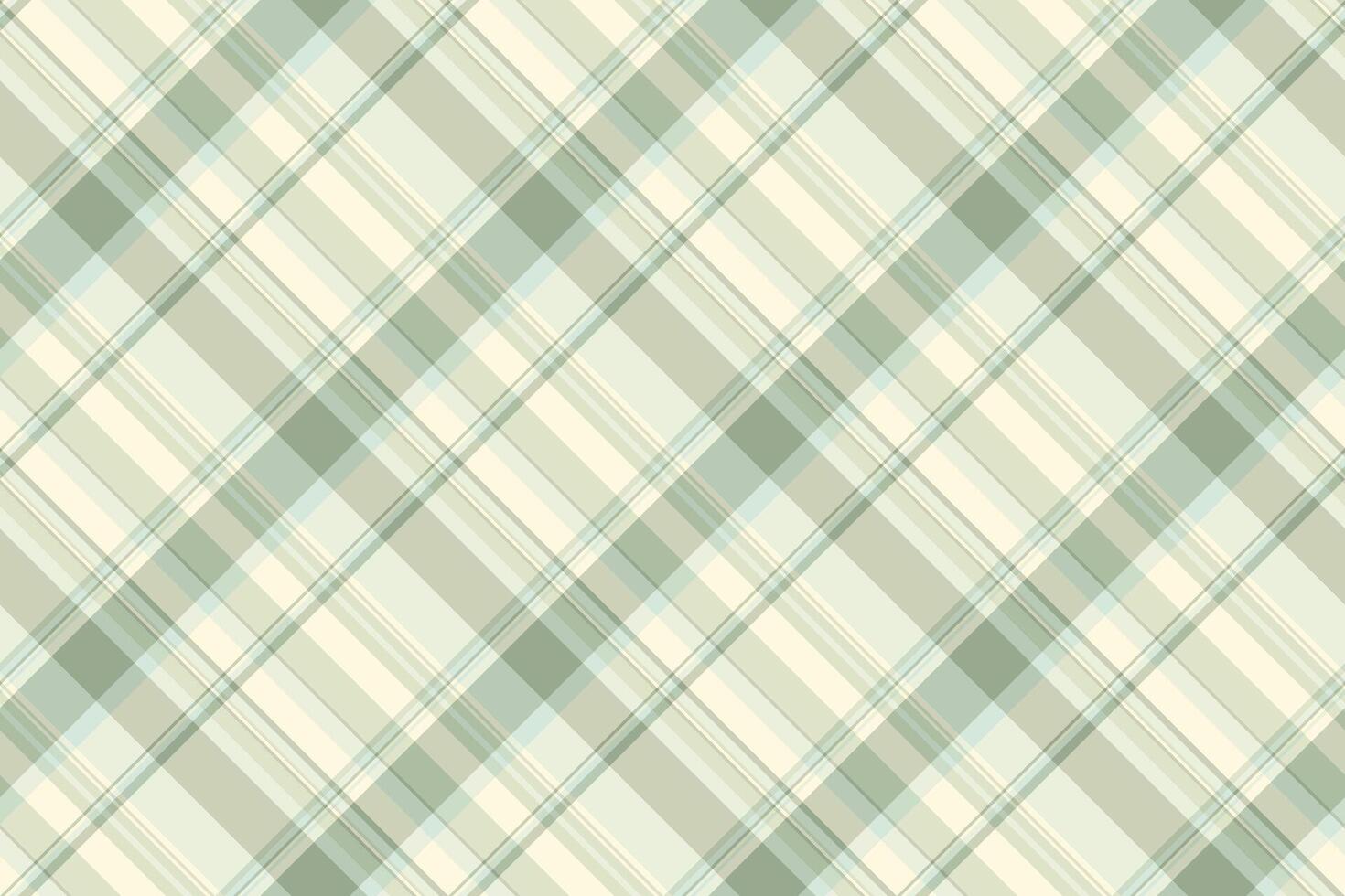 Classic plaid pattern with soft pastel greens and creams. A versatile and seamless texture, perfect for backgrounds, textiles, or design elements. Adds a calm comforting touch. vector