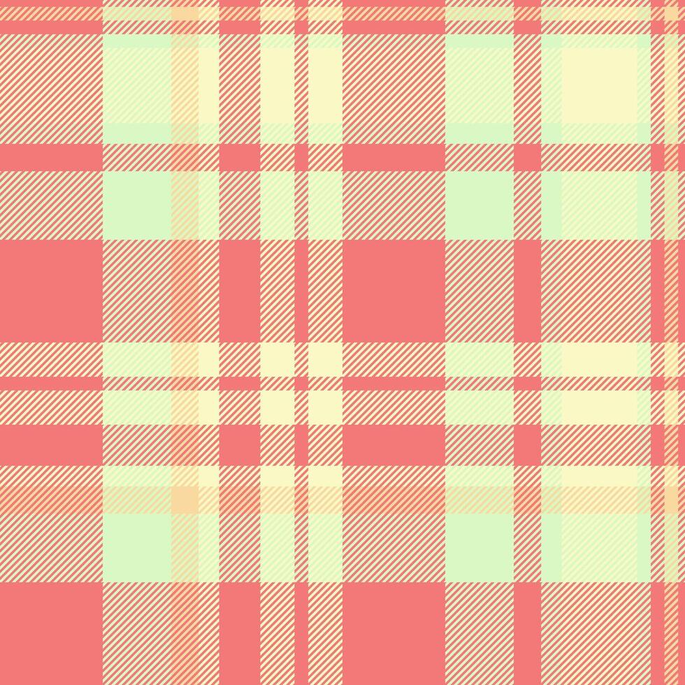 Pastel pink and yellow plaid pattern. Perfect for textile design, website backgrounds, or fashion projects. Subtle texture and soft color palette evoke a sense of calm and warmth. vector
