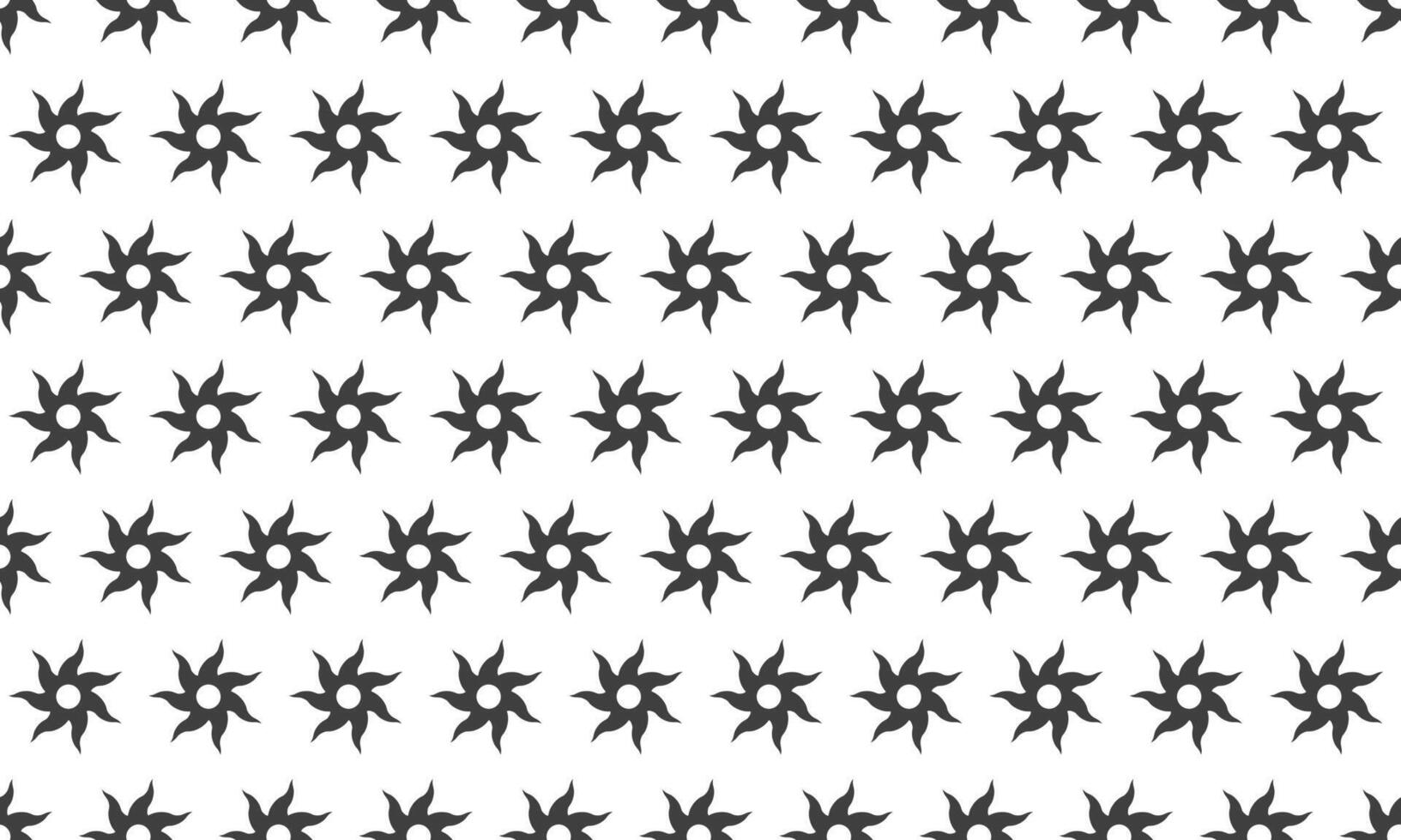 Geometric sunburst pattern. Repeating minimalist design featuring dark gray stylized suns on a white background. Perfect for website backgrounds, textiles, or graphic design projects. vector