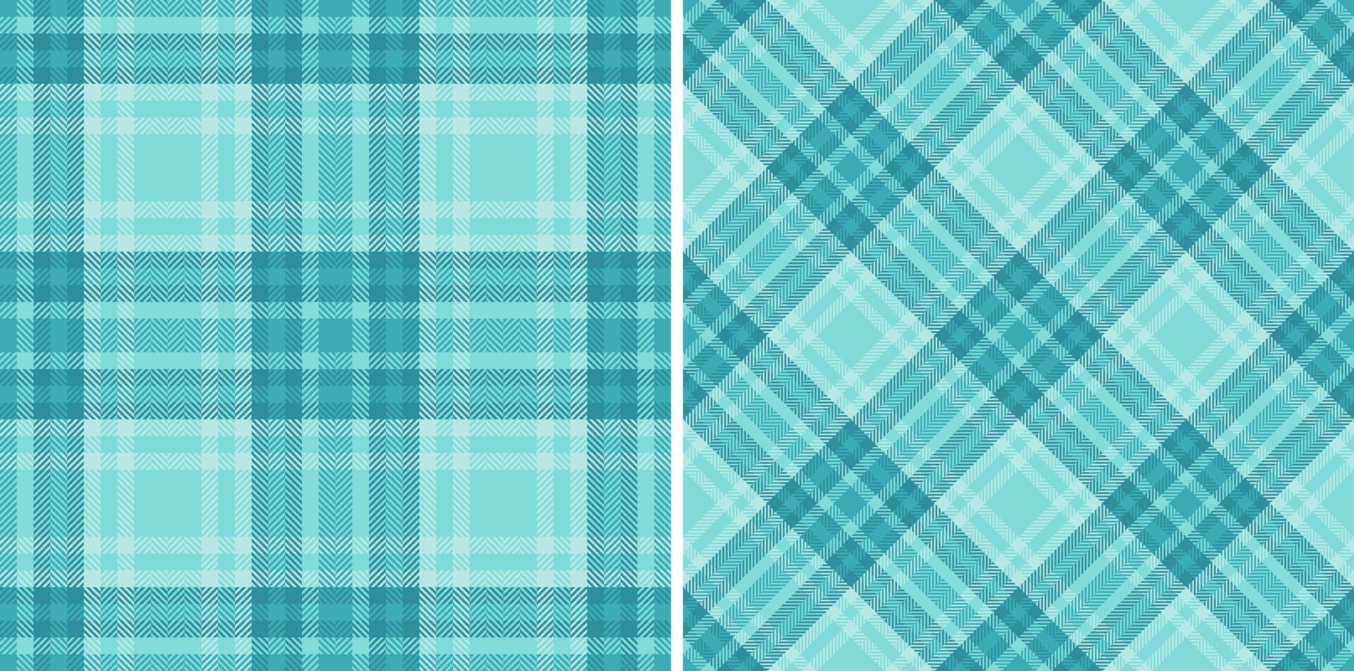 Two serene teal plaid patterns, perfect for textile design, web backgrounds, or scrapbooking. vector