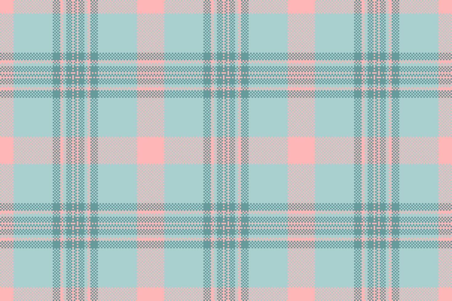Soft pastel pink and teal plaid pattern. Perfect for textile design, fashion, home decor, or website backgrounds. This delicate, repeating texture offers a calming and stylish aesthetic. vector