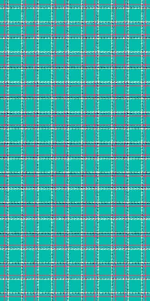 Cool textile pattern, endless seamless background fabric. Stylish texture plaid check tartan in teal and red colors. vector